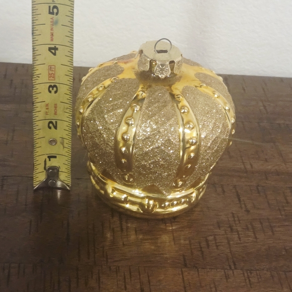 Vintage Large Uniqe Glass Figural Royal Crown Christmas Ornament Bridgerton - Picture 7 of 7